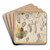 Studies of male heads and a standing male figure by Eugne Delacroix Art Drink Coaster set
