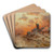 Homecoming at sunset by Julius Sergius Klever Art Drink Coaster set
