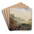 Kste bei Neapel mit Kastell und netzziehenden Fischern by Joseph Rebell Art Drink Coaster set