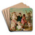 Clipping Cupid's wings by Henri-Pierre Picou Art Drink Coaster set