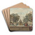 An Italianate Garden with a Parrot,a Poodle,and a Man by Isaac de Moucheron Art Drink Coaster set