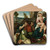 Holy Family With Saint Elizabeth, The Infant St. John, And Two Shepherds by Bonifacio Veronese Art Drink Coaster set