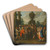 A Street Scene With Commedia Dell'arte Performers Gathered Around AMonkey, An Urn Beyond by Circle of Marco Marcola Art Drink Coaster set A Street Scene With Commedia Dell'arte Performers Gathered Around AMonkey, An Urn Beyond by Circle of Marco Marcola Art Drink Coaster set
