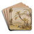 Wady Halfen, Egypt by Edward Lear Art Drink Coaster set Wady Halfen, Egypt by Edward Lear Art Drink Coaster set