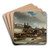 Bateau-Lavoir Prs Du Pont-Neuf, Paris by Johan Barthold Jongkind Art Drink Coaster set