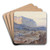 Castel San Niceto, Calabria by Edward Lear Art Drink Coaster set Castel San Niceto, Calabria by Edward Lear Art Drink Coaster set