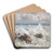 Waves crashing on the rocks at Bordighera by Pompeo Mariani Art Drink Coaster set Waves crashing on the rocks at Bordighera by Pompeo Mariani Art Drink Coaster set