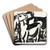 Ontwerp voor een vignet; voorstelling met drie koeien by Leo Gestel Art Drink Coaster set