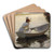 Woman in a boat by Albert Edelfelt Art Drink Coaster set