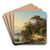 A View of Lake Garda by Carl Hasch Art Drink Coaster set