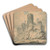 Conway Castle, Caernarvonshire by Edward Dayes Art Drink Coaster set Conway Castle, Caernarvonshire by Edward Dayes Art Drink Coaster set