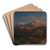 Landscape at dusk in Tyrol by Heinrich Funk Art Drink Coaster set