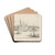 The Island of the Beata Vergine delle Grazie by Giacomo Guardi Drink Coasters - set of 4