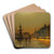 Greenock Harbour at night by John Atkinson Grimshaw Art Drink Coaster set
