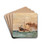 Dampffischkutter auf hoher See by Leonhard Sandrock Drink Coasters - set of 4 Dampffischkutter auf hoher See by Leonhard Sandrock Drink Coasters - set of 4