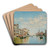 Gondoliers On The Grand Canal, Venice by Federico del Campo Art Drink Coaster set