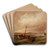 Shipping in the Harbor by Pieter Cornelis Dommersen Art Drink Coaster set Shipping in the Harbor by Pieter Cornelis Dommersen Art Drink Coaster set