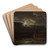 Dresden in Moonlight by Johan Christian Dahl Art Drink Coaster set