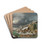 A winter landscape with travellers by a river by Francesco Foschi Drink Coasters - set of 4