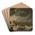 The Frozen Scheldt in Antwerp by Jan Peeters the elder Art Drink Coaster set