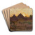 Landscape with haystacks by Tadeusz Makowski Art Drink Coaster set Landscape with haystacks by Tadeusz Makowski Art Drink Coaster set