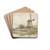 Molen op stadswal by Arnoldus Johannes Eymer Drink Coasters - set of 4 Molen op stadswal by Arnoldus Johannes Eymer Drink Coasters - set of 4