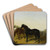 Horses And Chickens by John Frederick Herring Jr. Art Drink Coaster set