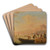 A Mediterranean harbour scene with fishermen unloading their boats by Charles-Franois Grenier De Lacroix Art Drink Coaster set A Mediterranean harbour scene with fishermen unloading their boats by Charles-Franois Grenier De Lacroix Art Drink Coaster set