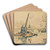 Paris, La Seine au Quai Malaquais (the crane) by Paul Signac Art Drink Coaster set Paris, La Seine au Quai Malaquais (the crane) by Paul Signac Art Drink Coaster set