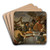 The parable of the rich man and Lazarus by Maltese School Art Drink Coaster set