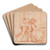 Two Putti Carrying a Third Putto; Another Putto from theRear by Giulio Carpioni Art Drink Coaster set