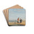 Calais beach with shrimpers and a dog by David Cox Drink Coasters - set of 4