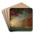 Indian Sunset, Deer by aLake by Albert Bierstadt Art Drink Coaster set Indian Sunset, Deer by aLake by Albert Bierstadt Art Drink Coaster set