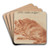 Wild Boar by German, 18th Century Art Drink Coaster set