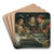 Belustigung nach dem Mahle by Johann Georg Platzer Art Drink Coaster set