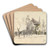 View of a Farm by Johan Barthold Jongkind Art Drink Coaster set