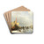 Winter Pleasures On The Ice by Carl Hilgers Drink Coasters - set of 4