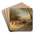Nach der Feldarbeit by Albert Flamm Art Drink Coaster set