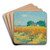 Notre-Dame-des-Prs, prs de Cailhau (Aude) by Achille Laug Art Drink Coaster set Notre-Dame-des-Prs, prs de Cailhau (Aude) by Achille Laug Art Drink Coaster set