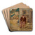 Breton landscape with an old fisherman by Tadeusz Makowski Art Drink Coaster set Breton landscape with an old fisherman by Tadeusz Makowski Art Drink Coaster set