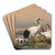 The Mantchurian Crane by Joseph Wolf Art Drink Coaster set