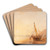 Shoreham Harbour, Sussex by Copley Fielding Art Drink Coaster set Shoreham Harbour, Sussex by Copley Fielding Art Drink Coaster set