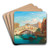 Venice, View Of The Rialto Bridge by Gustaf Wilhelm Palm Art Drink Coaster set Venice, View Of The Rialto Bridge by Gustaf Wilhelm Palm Art Drink Coaster set