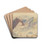 The Monastery of St Nilus, Mount Athos by Edward Lear Drink Coasters - set of 4 The Monastery of St Nilus, Mount Athos by Edward Lear Drink Coasters - set of 4