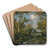 Clairire Dans La Fort De Fontainbleau by Narcisse-Virgile Diaz de La Pea Art Drink Coaster set Clairire Dans La Fort De Fontainbleau by Narcisse-Virgile Diaz de La Pea Art Drink Coaster set