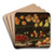 Apricots, pears, cherries and plums, on a ledge by Lombard School Art Drink Coaster set Apricots, pears, cherries and plums, on a ledge by Lombard School Art Drink Coaster set