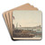 A View of Westminster Bridge, the Abbey and Church by John William Edye Art Drink Coaster set