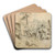 Resting Mules Tethered to Wagons by Winslow Homer Art Drink Coaster set Resting Mules Tethered to Wagons by Winslow Homer Art Drink Coaster set