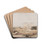 Grand approach to the Temple of Phil, Nubia. by David Roberts Drink Coasters - set of 4