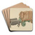 Miniature Oxcart by Eugene Bartz Art Drink Coaster set